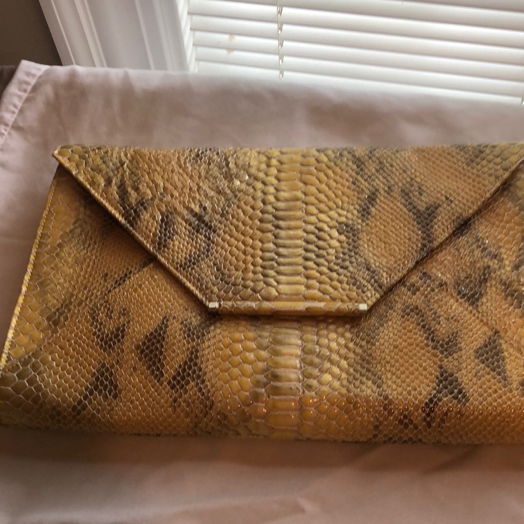 Abas Snake Skin Envelope Large Clutch